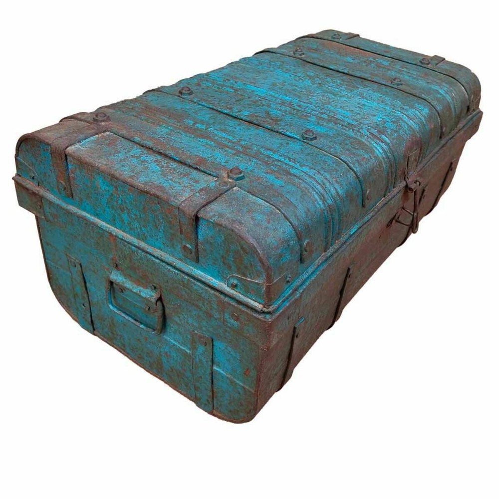 Valise décorative Alexandra House Living Bleu Fer Style artisanal 36 x 19 x 66 cm