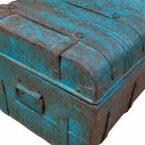 Dekorativer Koffer Alexandra House Living Blau Eisen Handwerks-Stil 36 x 19 x 66 cm