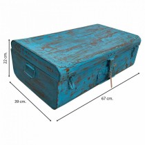 Decorative suitcase Alexandra House Living Blue Iron Traditional style 39 x 22 x 67 cm