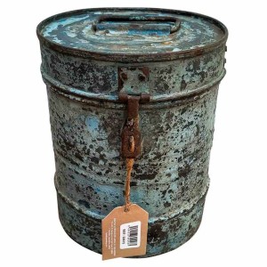 Decorative canister Alexandra House Living Blue Iron Traditional style 20 x 24 x 20 cm