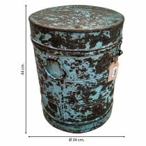 Decorative canister Alexandra House Living Blue Iron Traditional style 34 x 44 x 34 cm