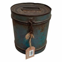 Dekorativer Kanister Alexandra House Living Blau Eisen Handwerks-Stil 24 x 24 x 24 cm