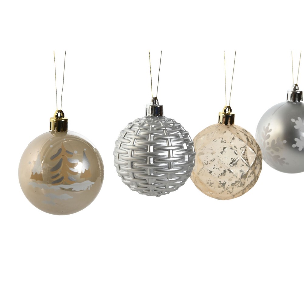 Christmas Baubles Home ESPRIT Champagne Silver Polyethylene 16 x 16 x 31,5 cm (30 Pieces)