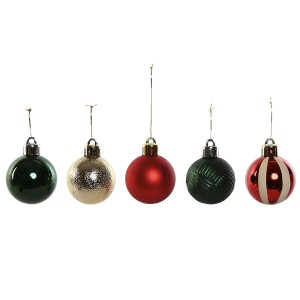 Boules de Noël Home ESPRIT Rouge Vert Polyéthylène 27 x 4 x 26 cm (20 Pièces)