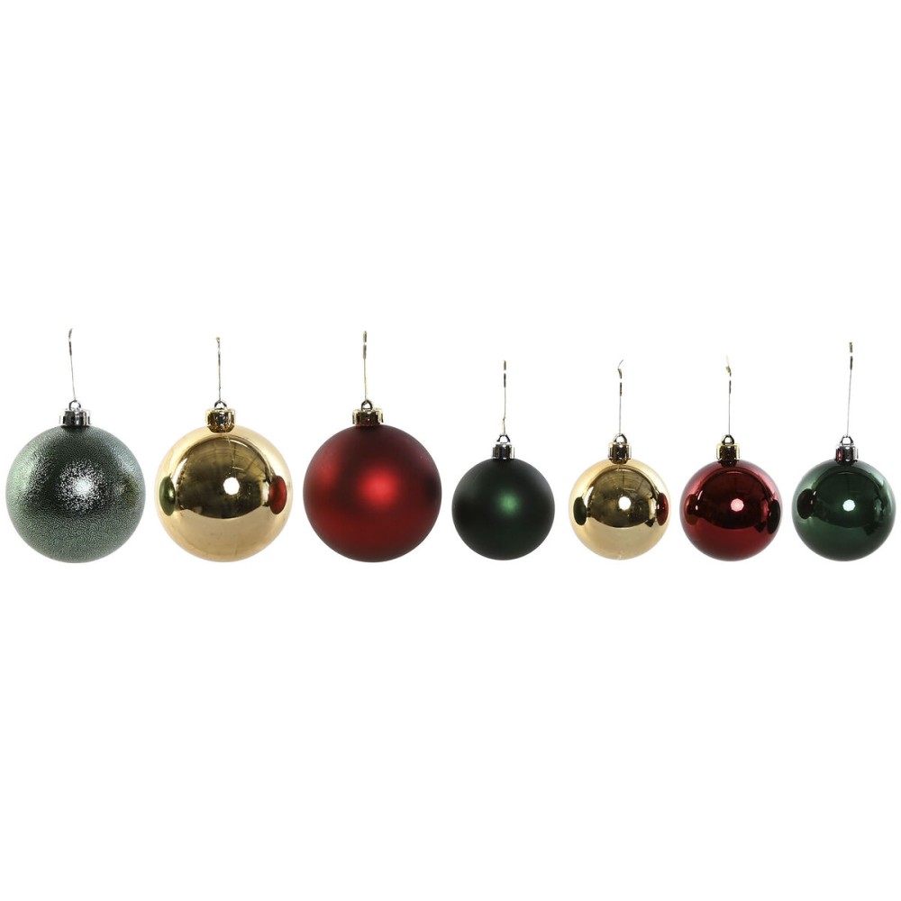 Boules de Noël Home ESPRIT Rouge Vert Polyéthylène 25 x 25 x 25 cm (41 Pièces)