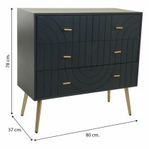 Commode Alexandra House Living Doré Gris foncé Bois MDF 78 x 37 x 80 cm