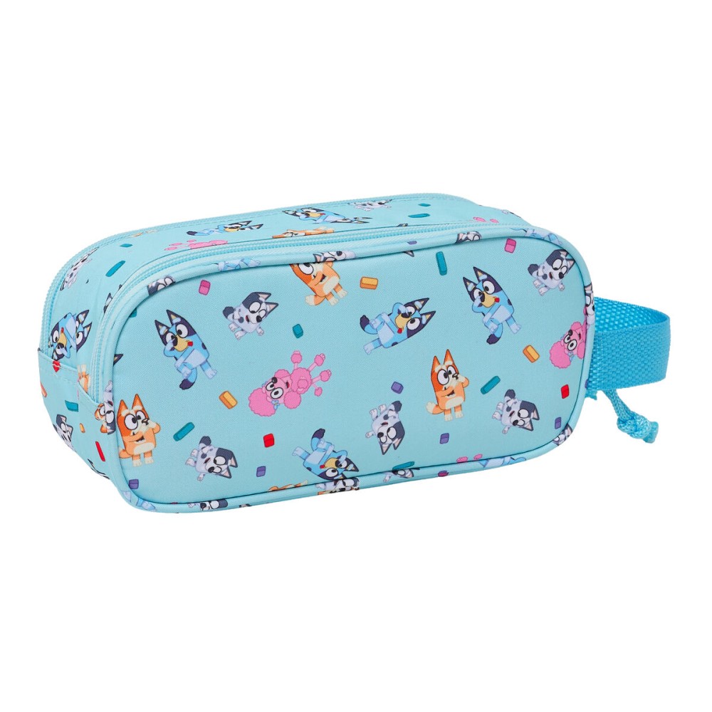 Trousse Fourre-Tout Double Bluey Bleu ciel 21 x 8 x 6 cm