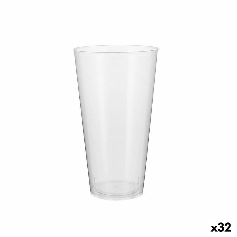 Set of reusable glasses Algon Plastic Transparent 10 Pieces 450 ml (32 Units)