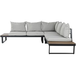 Sofa and table set Home ESPRIT Aluminium 227 x 159 x 64 cm