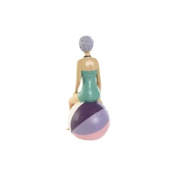 Decorative Figure Home ESPRIT Turquoise Lilac Mediterranean 12,5 x 9 x 26,5 cm (2 Units)