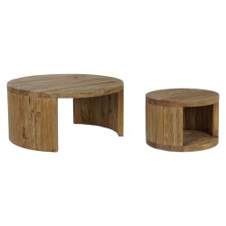 Set of 2 tables Home ESPRIT Wood 99 x 99 x 48 cm