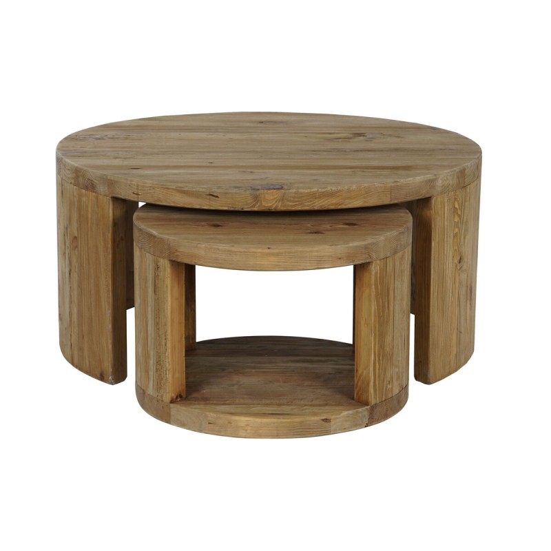 Satz mit 2 Tischen Home ESPRIT Holz 99 x 99 x 48 cm