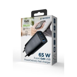 Wall Charger GEMBIRD TA-UC-PDQC65-01-BK Black 65 W (1 Unit)