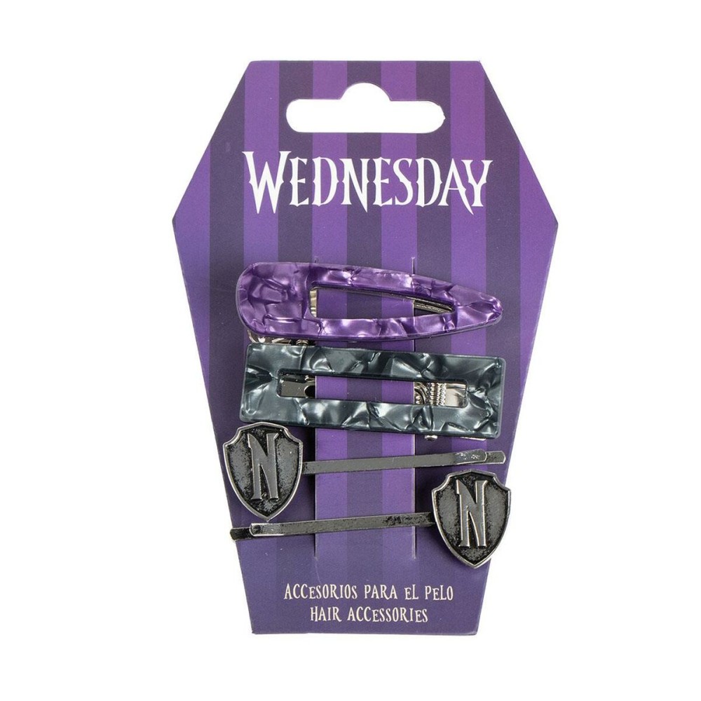 Hair Clips Wednesday 4 Pieces