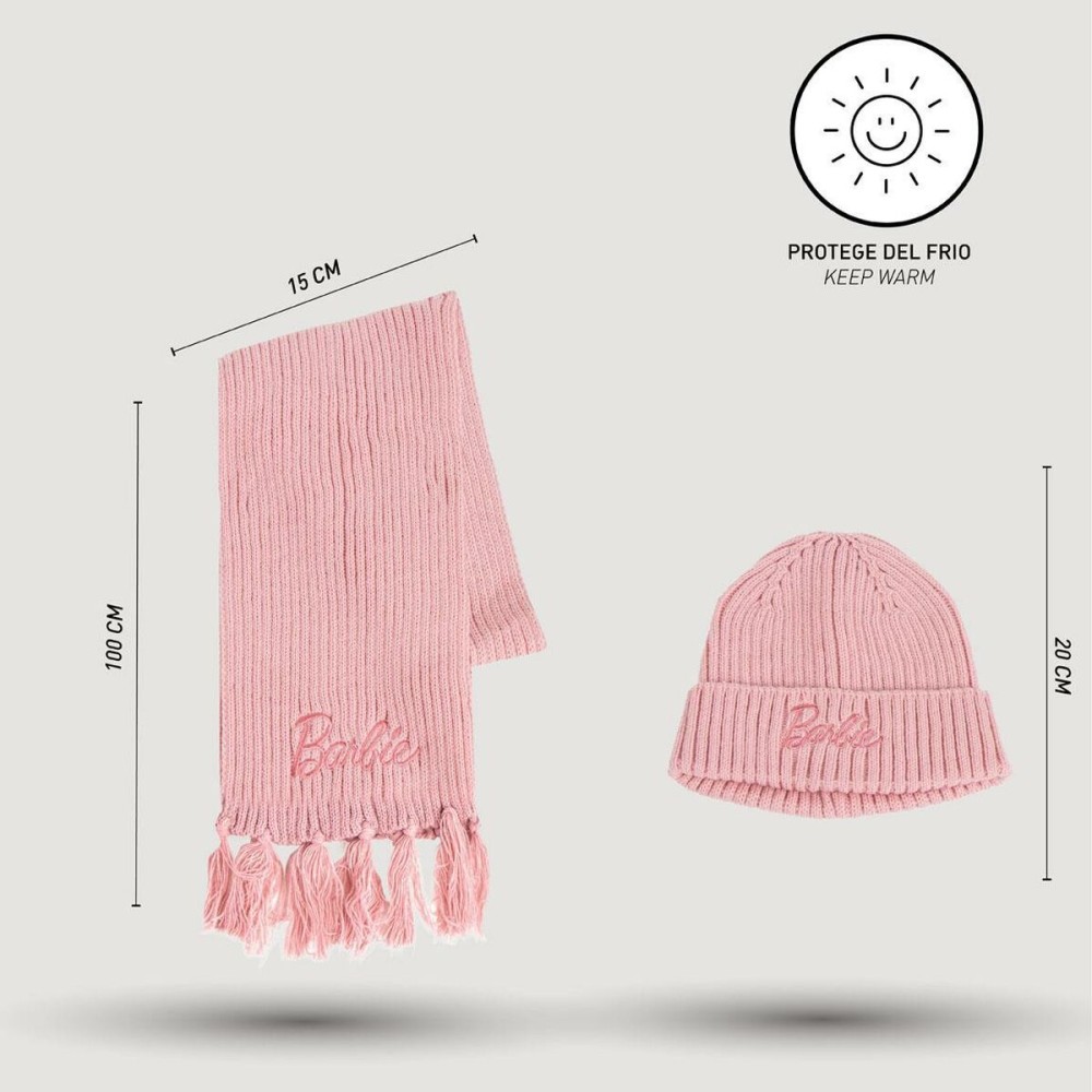 Hat and Scarf Barbie Pink