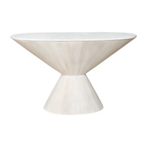 Console Romimex White Golden 122 x 75 x 39 cm Cone-shaped