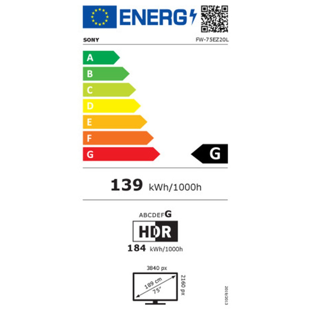 Écran Sony FW-75EZ20L 4K Ultra HD 75"