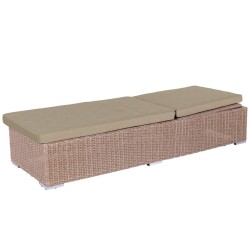 Sun-lounger Patsy Light brown Natural 200 x 70 x 41 cm