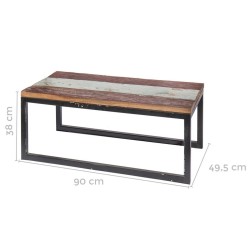 Centre Table Calypso Brown Wood Iron 90 x 50 x 38 cm