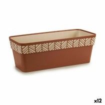 Self-watering planter Stefanplast Orfeo Terracotta Plastic 18 x 17 x 49 cm (12 Units)