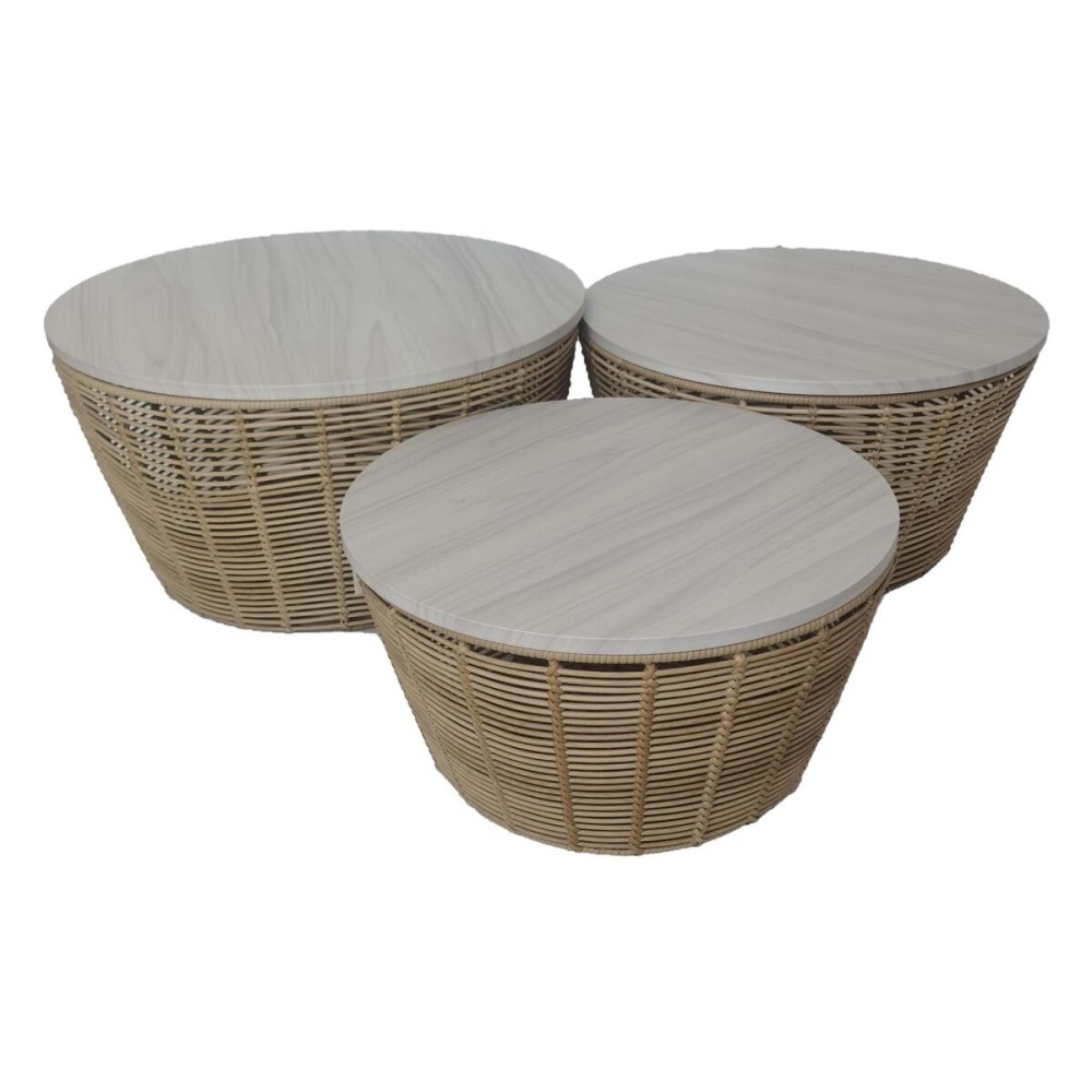 Tables set Romimex Natural 3 Pieces