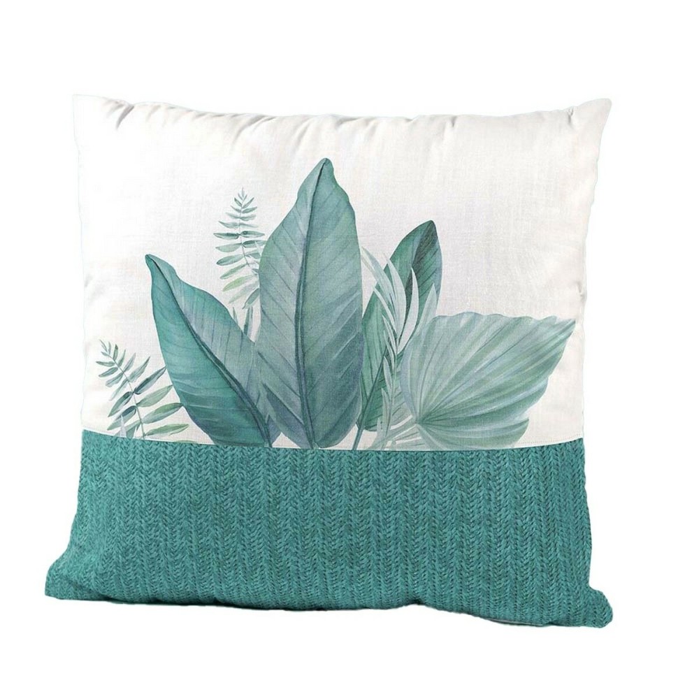 Kissen Blue jungle Pflanzenblatt 45 x 10 x 45 cm