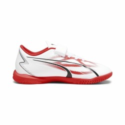 Chaussures de Futsal pour Enfants Puma Ultra Play It V Rouge Blanc Unisexe