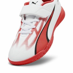 Chaussures de Futsal pour Enfants Puma Ultra Play It V Rouge Blanc Unisexe