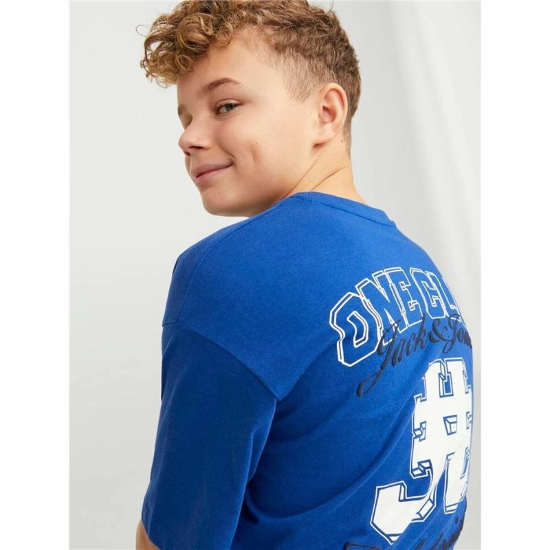 Kurzarm-T-Shirt für Kinder Jack & Jones Jorcole Back Print Dunkelblau