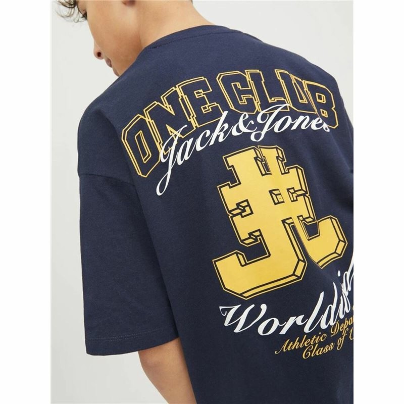 T shirt à manches courtes Enfant Jack & Jones Jorcole Back Print Blue marine