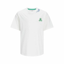 Child's Short Sleeve T-Shirt Jack & Jones Jorcole Back Print White Green