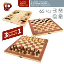 Schach- und Dame-Brett Colorbaby Backgammon Holz (6 Stück)