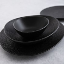 Assiette plate Bidasoa Fosil Noir Céramique Oblongue 28 x 24,8 x 2,5 cm (6 Unités)