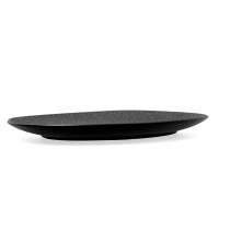 Flacher Teller Bidasoa Fosil Schwarz aus Keramik Oval 28 x 24,8 x 2,5 cm (6 Stück)