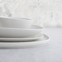 Assiette plate Bidasoa Fosil Blanc Céramique Carré 21,1 x 20,3 x 2,3 cm (9 Unités)