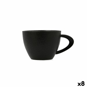 Cup Bidasoa Fosil Black Ceramic Aluminium Oxide 220 ml (8 Units)