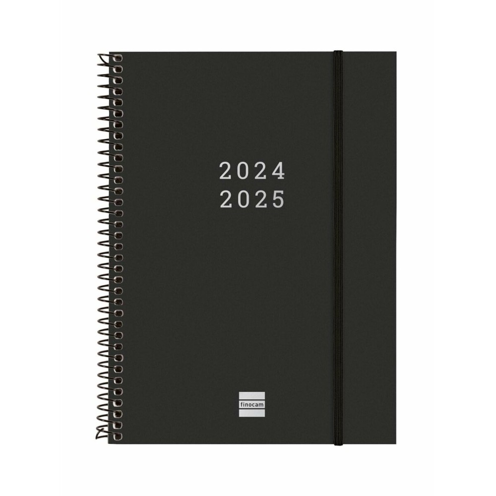 Diary Finocam Black A5 15,5 x 21,2 cm 2024-2025