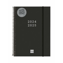 Diary Finocam Black A5 15,5 x 21,2 cm 2024-2025