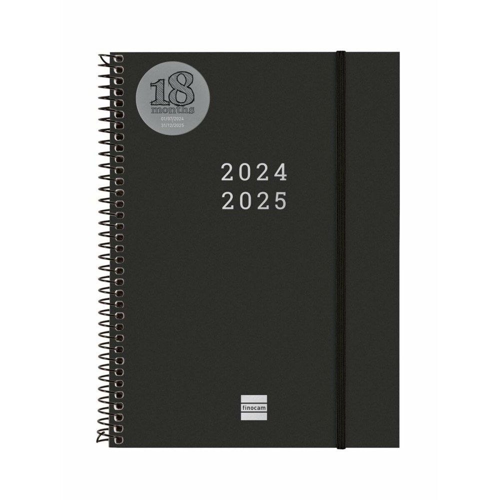 Agenda Finocam Noir A5 15,5 x 21,2 cm 2024-2025