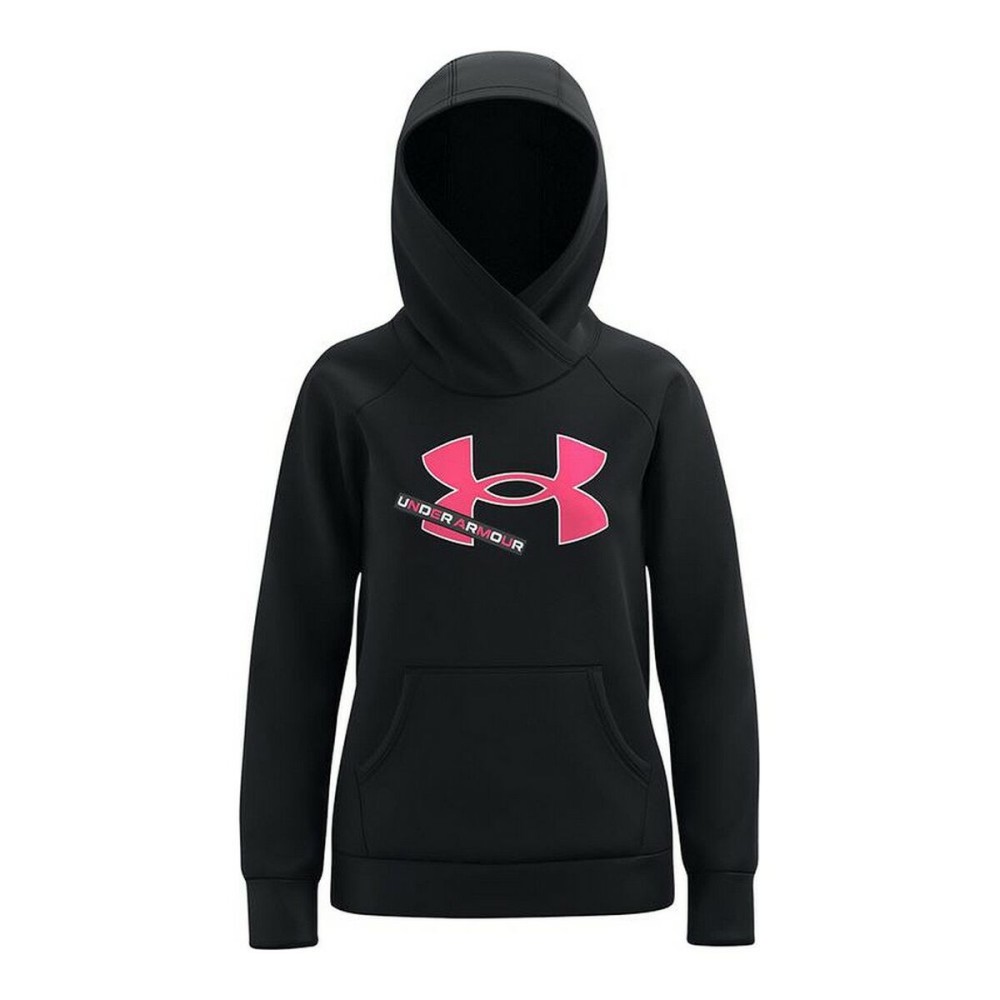 Sweatshirt mit Kapuze für Mädchen Under Armour Fleece Logo Schwarz