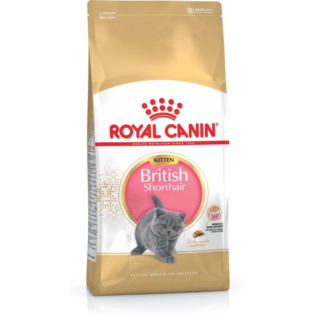 Aliments pour chat Royal Canin British Shorthair Kitten Poulet Riz Légumes Oiseaux 2 Kg