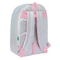 Cartable Benetton Silver Rembourré Argenté 30 x 46 x 14 cm