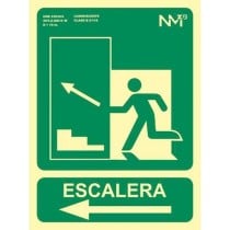 Sign Archivo 2000 "SALIDA DE EMERGENCIA ESCALERA SUBE IZQUIERDA" PVC 22,4 x 30 cm