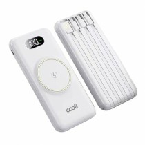 Tragbares Ladegerät Cool Cool Power Bank 10.000mAh 4 Conexiones + Qi Carga Inalambrica Blanco Silberfarben 10000 mAh