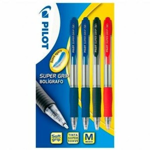 Set of Biros Pilot SUPERGRIP Multicolour (4 Pieces)