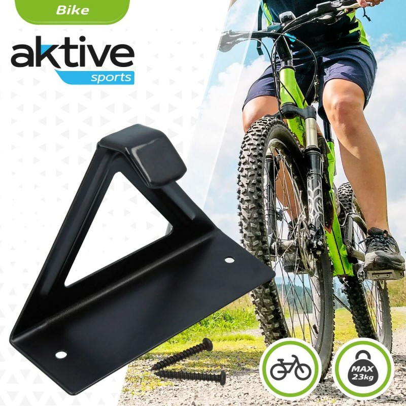 Fahrrad-Wandhalterung Aktive Schwarz Metall 15,5 x 12 x 5,5 cm (24 Stück)