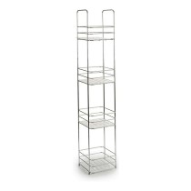 Bathroom Shelves Transparent Silver Metal Plastic