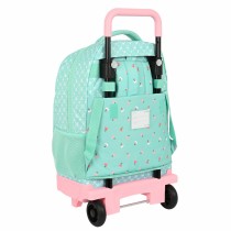 School Rucksack with Wheels Glow Lab Pepa Green 33 X 45 X 22 cm