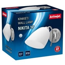 Wandleuchte Activejet NIKITA 1P Nikiel Weiß Nickel Metall Glas 60 W 220-240 V 26 x 12 x 12,5 cm 30 x 12 x 15 cm (1 Stücke)