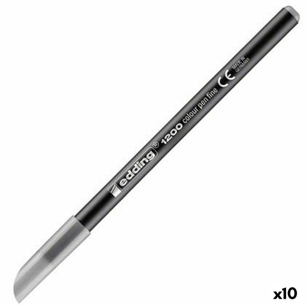 Felt-tip pens Edding 1200 Silver (10 Units)